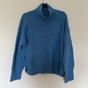 Uniqlo Blue Wool-Blend Turtleneck Sweater
